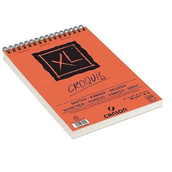 Blocco xl croquis, ideale per schizzi e disegni a matita, carta a grana leggera, color avorio, 120 fogli in formato A4 cm 21 x 29,7