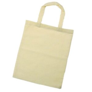 Borsa in cotone color ècru con manico corto_cm 38 x 42