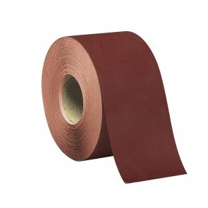 Carta abrasiva resinata al corindone in rotoli alti 120 mm. Disponibile in varie grane, venduta al metraggio