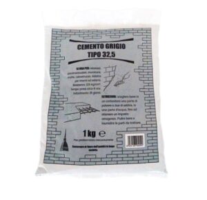 Cemento grigio, adatto per esterno ed interni. Confezione da 1 e da 5 Kg