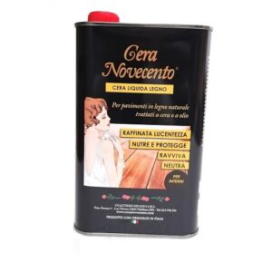 Cera Liquida per Legno Novecento, protegge e lucida i pavimenti in legno, lattina da 1 litro.