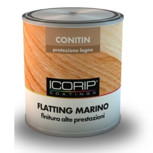 Flatting marino trasparente satinato per legno anche all'esterno e in ambienti marini, a base solvente, disponibile in formato da 0,375 e 0,750 lt
