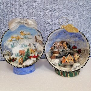 Paesaggi invernali in semisfere di plexiglass realizzati a mano_Pezzi unici