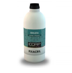 fissativo acrilico per pareti interne ed esterne, diluibile con acqua in rapporto 1:6, in confezione da Lt 0,750
