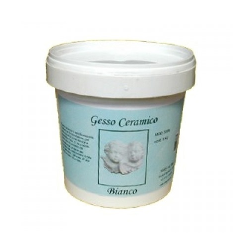 Gesso ceramico bianco in polvere, ideale per la riproduzione in colata di calchi come statuine e oggettistica varia