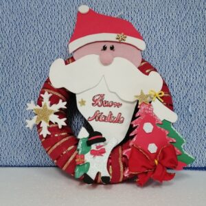 Ghirlanda da appendere con Babbo Natale realizzato in gomma crepla