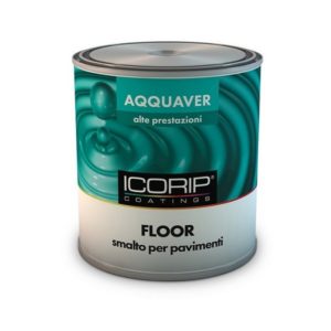 Aqquaver Floor; smalto allacqua satinato pedonabile e carrabile adatto per pavimenti in cemento e in legno.