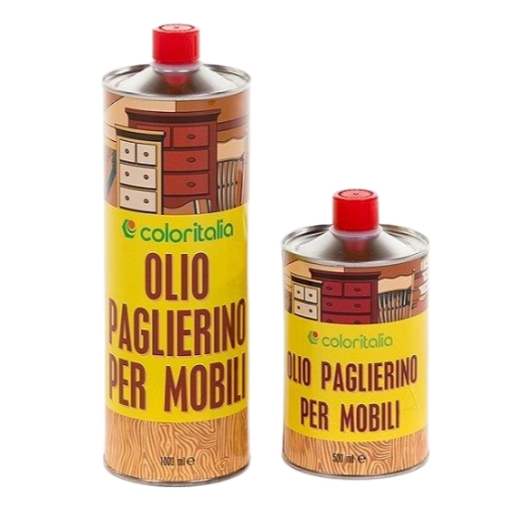 Olio paglierino_giallo e rosso Olio Paglierino giallo/rosso per nutrire, pulire lucidare manufatti in legno.