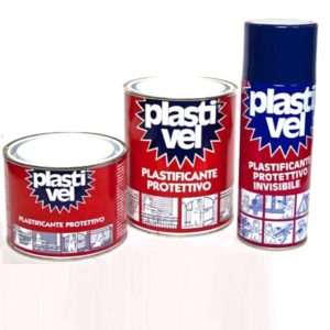 Plastivel: plastificante lucido liquido e in bomboletta spray.