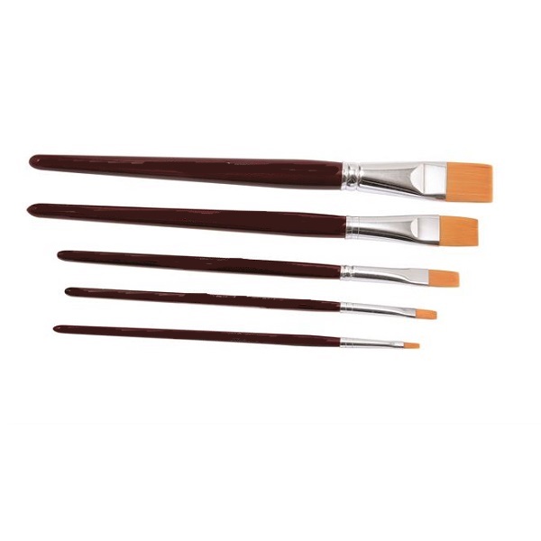 Pennello sintetico piatto_S 86 Pennello per belle arti, sintetico, piatto, con manico corto in legno. Ideale per tutte le tecniche è disponibile in misure pari dallo zero al sedici.