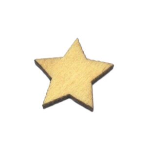 Mini sagoma in legno naturale a forma di stellina. Misura mm 10 x 12 h