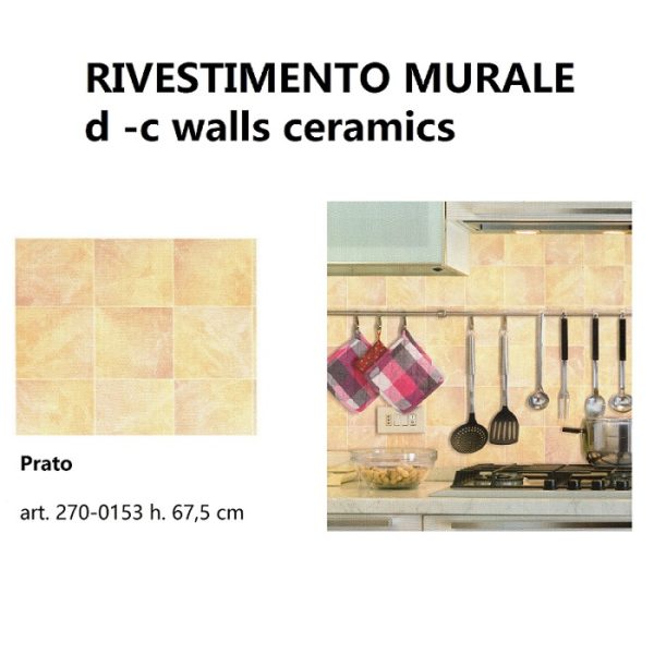 D-c wall ceramics, rivestimento murale ad effetto piastrellato. H 67,5 cm, venduto al metraggio