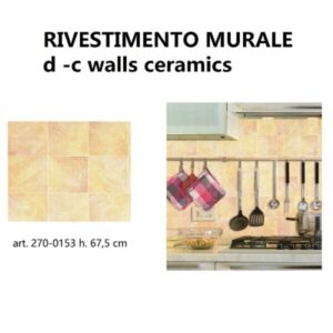 D-c wall ceramics, rivestimento murale ad effetto piastrellato. H 67,5 cm, venduto al metraggio