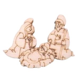 Mini sagoma "Sacra Famiglia", cm 3,5 x 2,5