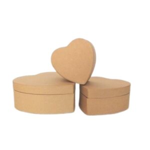 scatole in cartone a forma di cuore, acquistabili in set da 3 pz o singolarmente