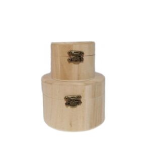 Scatole tonde in legno grezzo da decorare. Articolo in esaurimento - ultimi pezzi disponibili