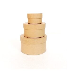 scatoline rotonde da decorare, set da 3 pezzi