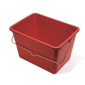 Secchio rettangolare per rulli, in plastica antisolvente.