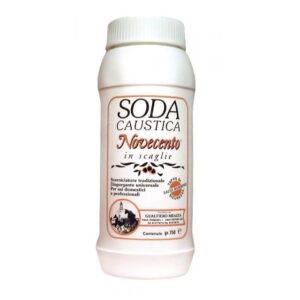Soda caustica in scaglie: per sverniciare il legno, ottimo come disgorgante. Prodotto corrosivo da utilizzare con precauzione e seguendo le indicazioni riportate sul flacone.