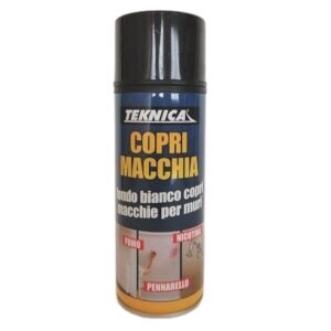 Fondo Coprimacchia bianco in spray a rapida essiccazione.