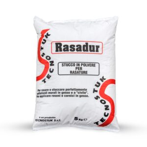Rasadur, stucco bianco in polvere per pareti interne, ideale per rasare, stuccare, riempire, ecc. Confezioni da 1 kg e da 5 kg