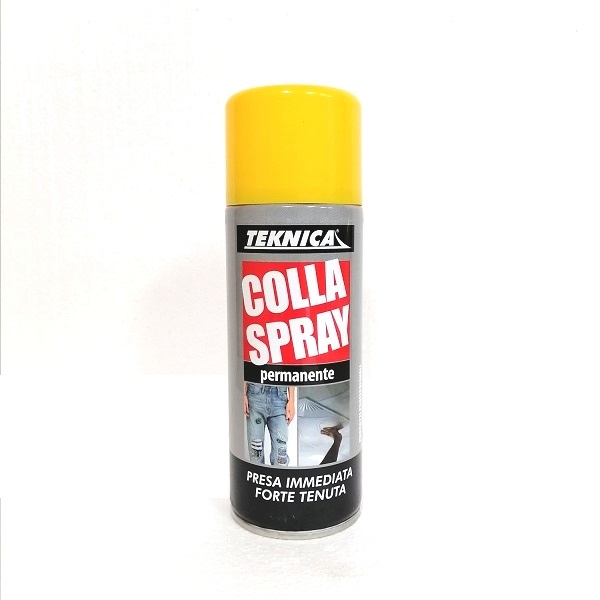 Colla spray permanente; ideale per incollare rapidamente supporti di vario genere.