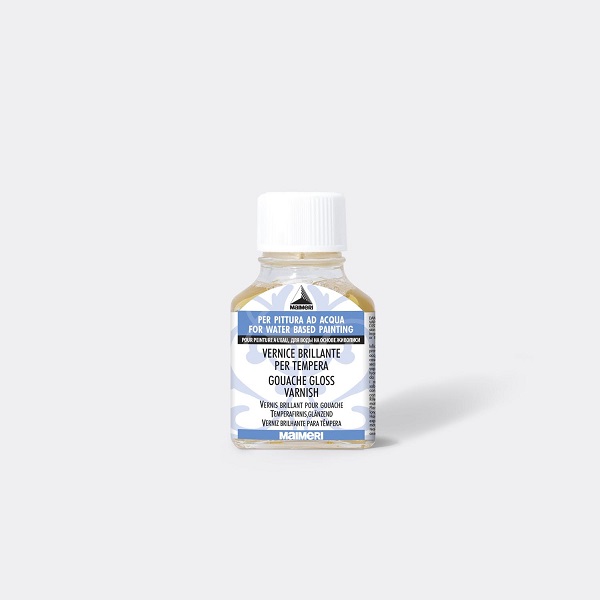 Vernice brillante per tempera Vernice brillante per tempera, flacone per 75 ml.