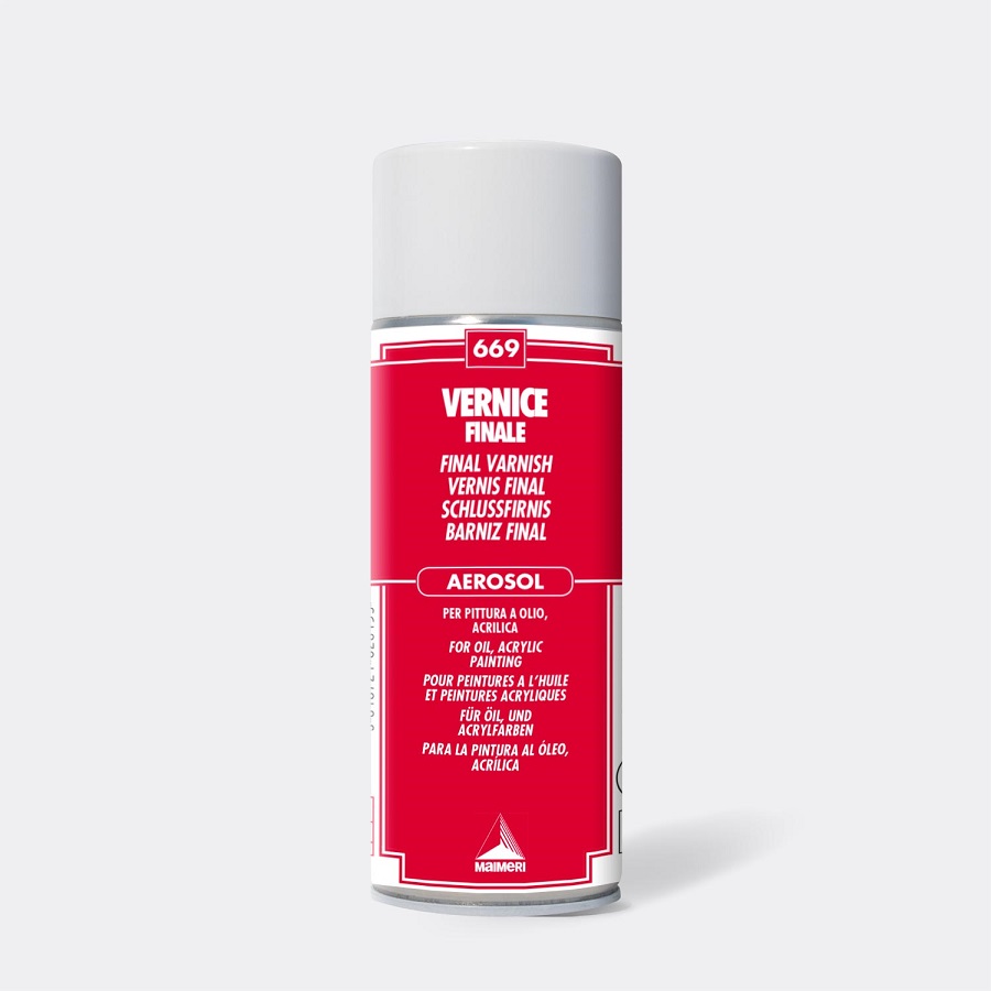 Vernice finale spray per pittura acrilica e ad olio Vernice finale spray per dipinti con colori ad olio e acrilici. Bombola da 400 ml