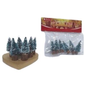 Alberelli KN 512. In confezione da 6 pz, ogni alberello misura 5 cm, ideali per composizioni Natalizie