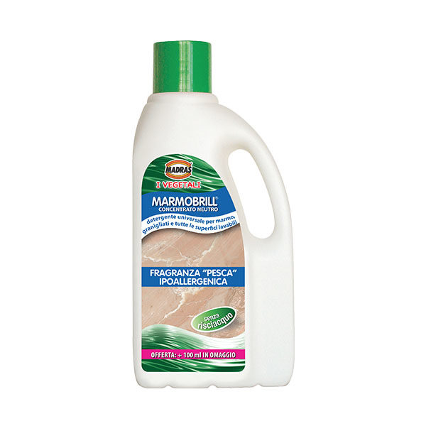 Marmobrill Madras, detergente di origine vegetale per superfici delicate lucide. Flacone da 1 Lt.