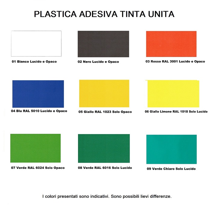 PLASTICA ADESIVA TINTA UNITA - Colorificio Fontana sas
