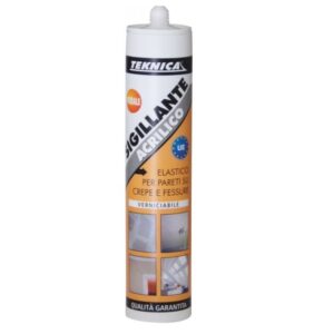 Sigillante acrilico bianco verniciabile; per sigillare crepe e fessure nella muratura e pannelli di cartongesso. Cartuccia da 310 ml.