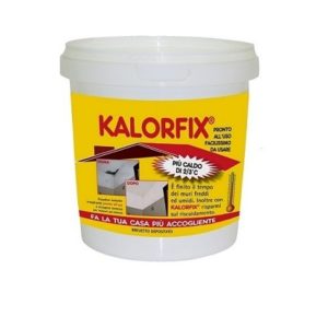 Kalorfix Tecnostuk, fissativo termico, alza la temperatura dei muri, contrasta la formazione di muffe e batteri. Confezione da 1 lt
